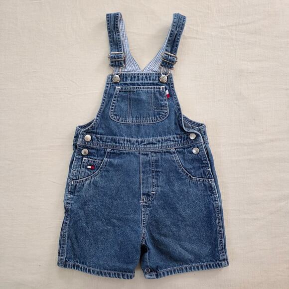 Vintage Tommy Hilfiger Denim Shortalls 4t - Picture 1 of 5